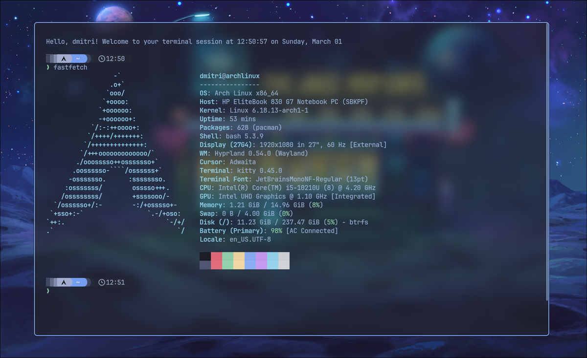 Minu teekond digitaalse minimalismini: Arch Linux + Hyprland setup (1 aasta kogemus)